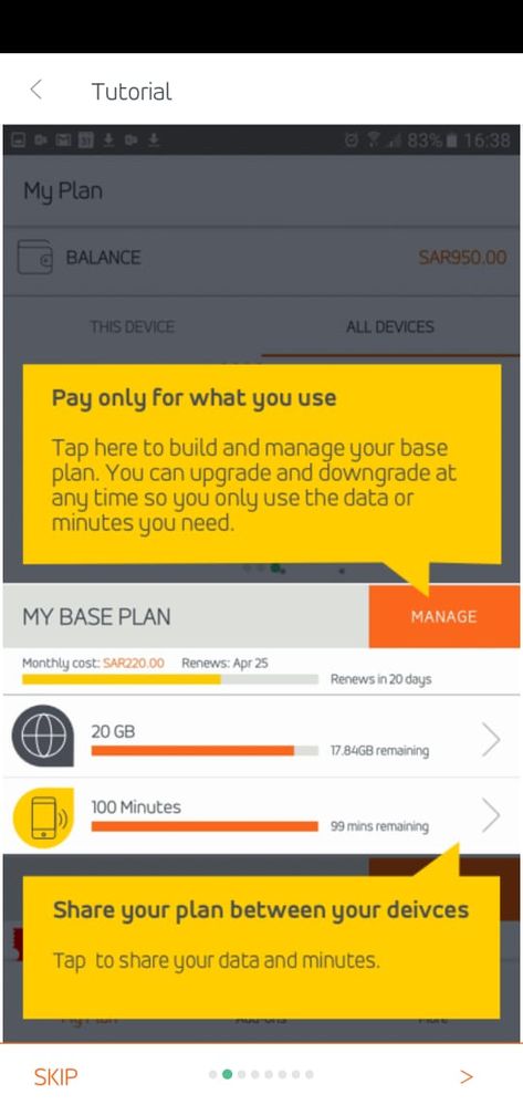 My Plan section - Build/Manage your Flexible Plan and share your subscriptions
